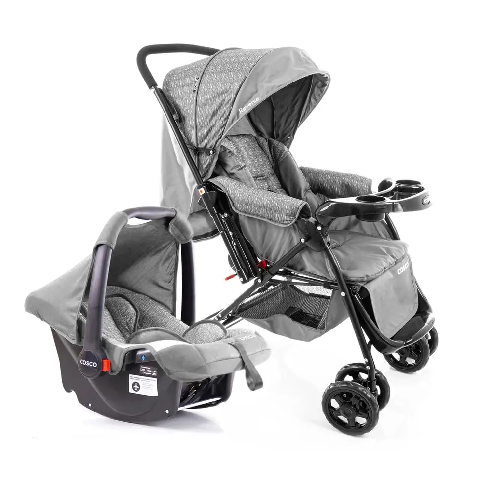 Cosco Kids, Travel System Reverse, Cinza Rajado