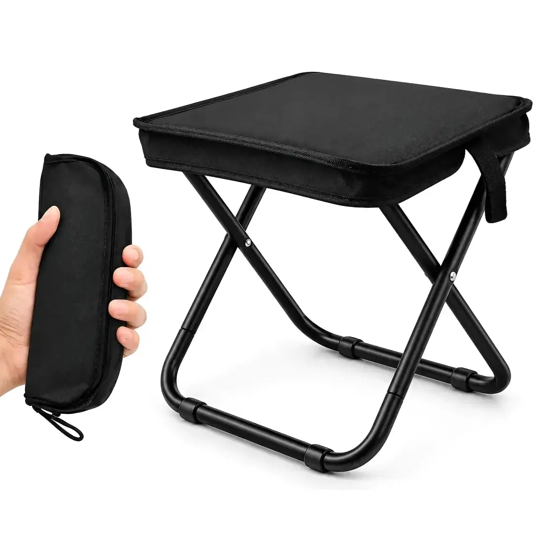 Banqueta Dobrável Compacta Para Camping Pesca Praia e Lazer Bolsa Inclusa | Portátil, Resistente, Suporta Até 120kg e Ocupa Pouco Espaço