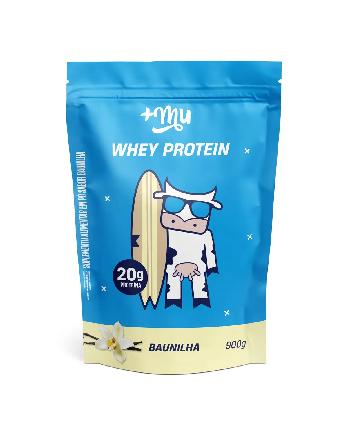 Whey Concentrado, Mais Mu, Sabor Baunilha, 20g de proteína - 900g