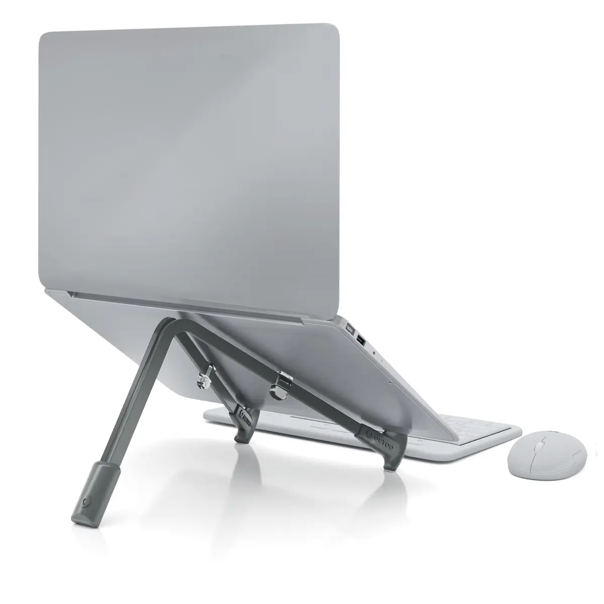 Suporte para Notebook OCTOO LiteStand Note, Dobrável, Portátil e Pronto para Usar, Compatível com Notebooks de até 15,6" - Titanium - 1