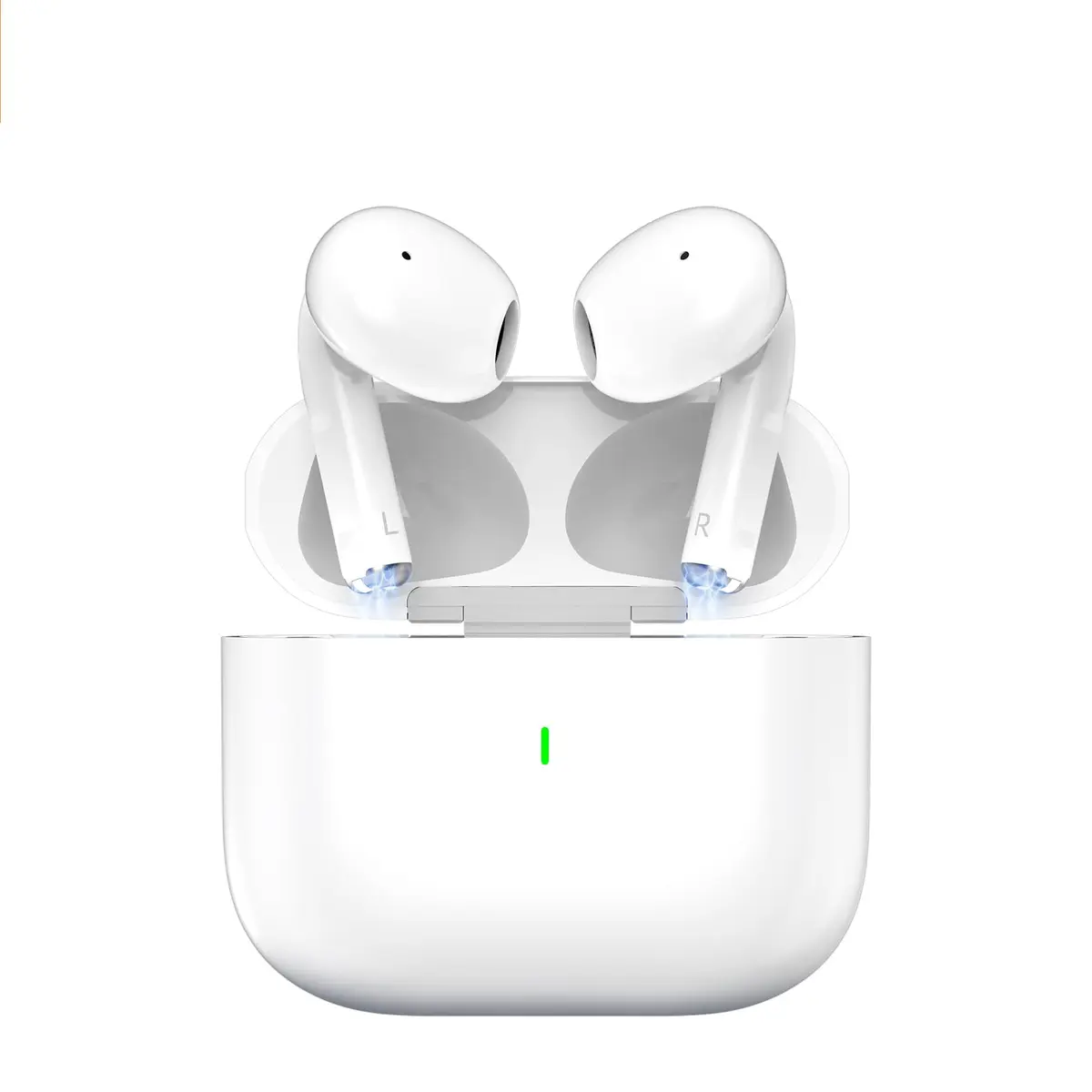 Fones de ouvido Bluetooth 5.3 sem fio, bateria com duração de 40 horas, carregamento USB-C, classificação de resistência à água IPX6, microfone embutido, compatíveis com Android e iOS BRANCO