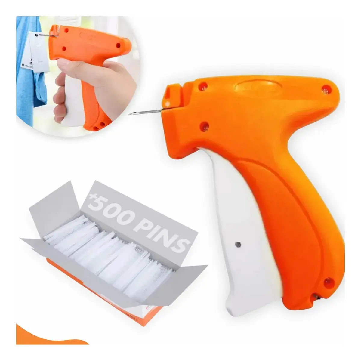 Pistola De Etiqueta Etiquetadora Roupas Aplicador Tag Pins Máquina de Etiquetar Com Agulha + 500 Pinos Gurumania