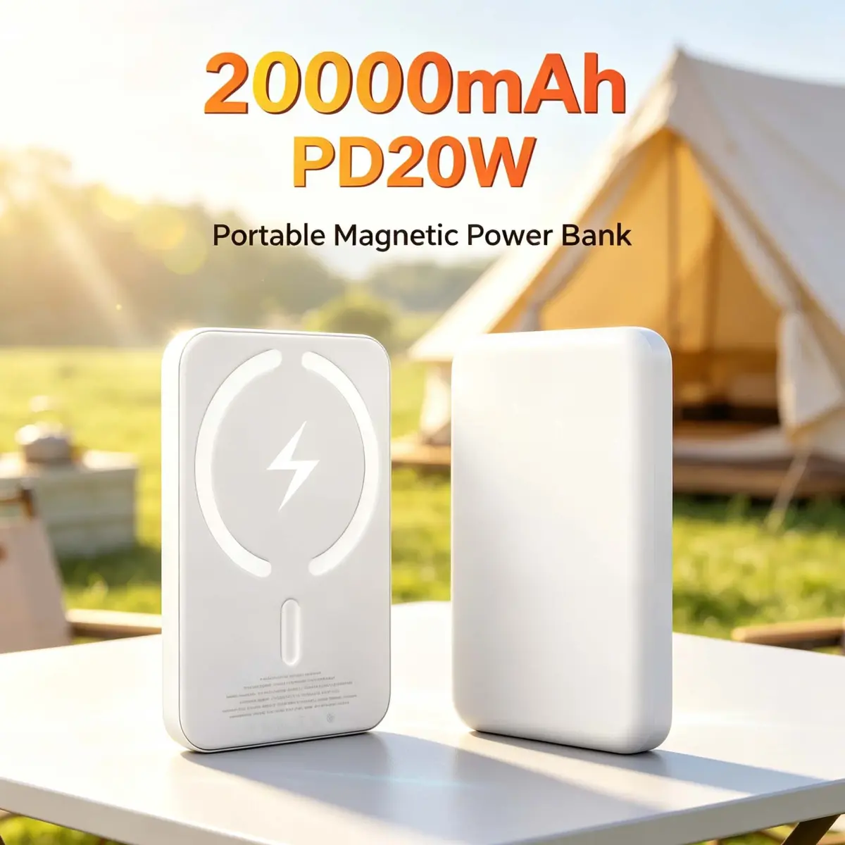 Carregador Portátil Magnético de 20000mAh, Power Bank de Carregamento Rápido de 22.5W Universal para iPhone e Android - 1