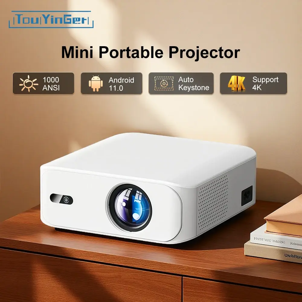 Projetor Ultra Android Touyinger L9W 4K Mini Projetores Full HD Cinema Vídeo Proyector LED Home Theater Beamer Tela Bluetooth