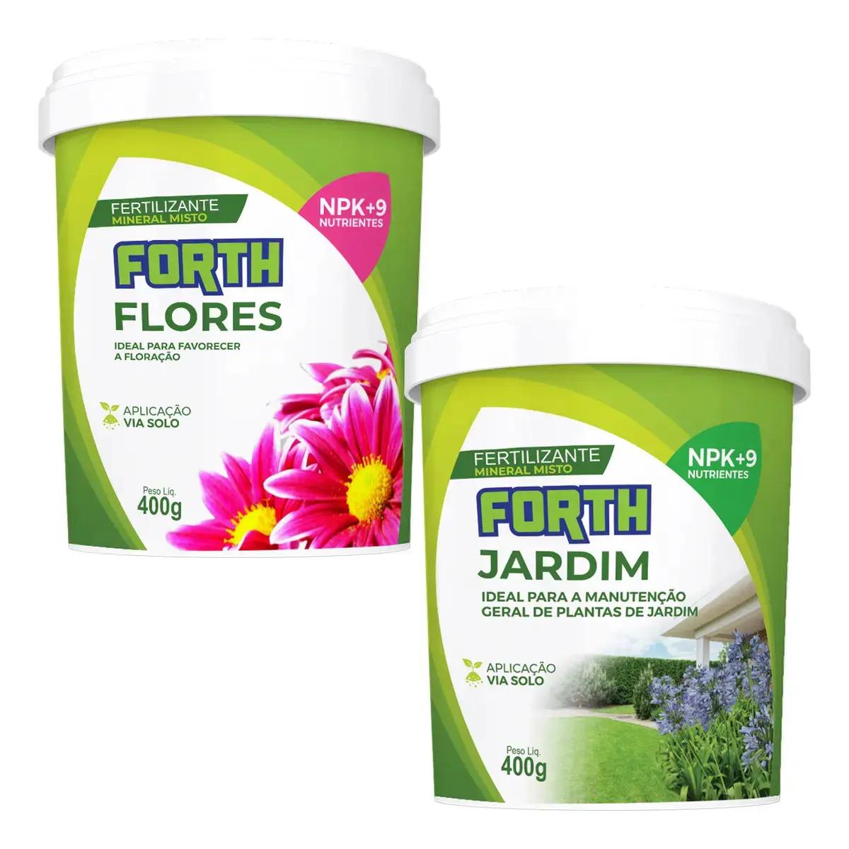 Kit Adubo 1 Forth Flores Floração 400g + 1 Forth Jardim 400g - 1