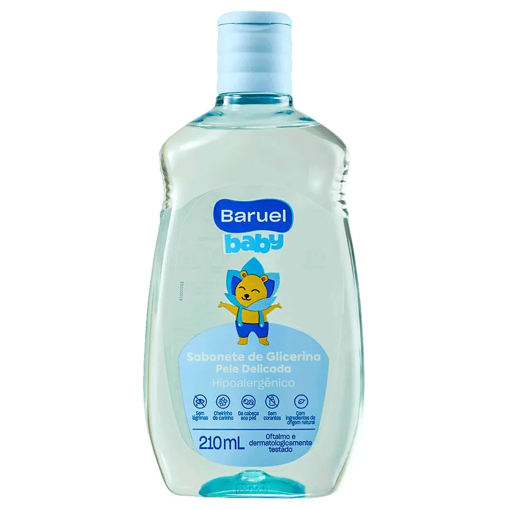 Sabonete Infantil Líquido Pele Delicada 210ml – Baruel Baby