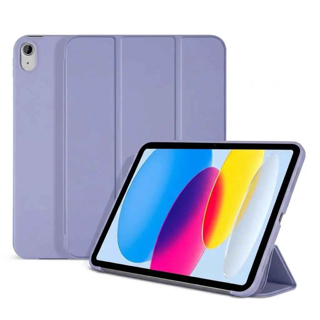Capa Magnética para iPad 10ª e 11ª Geração MSATech – Case Fino de Silicone Premium com Suporte Ajustável, Função Sleep/Wake Automática e Proteção Translúcida Compatível com Modelos A16 (Roxo) - 1