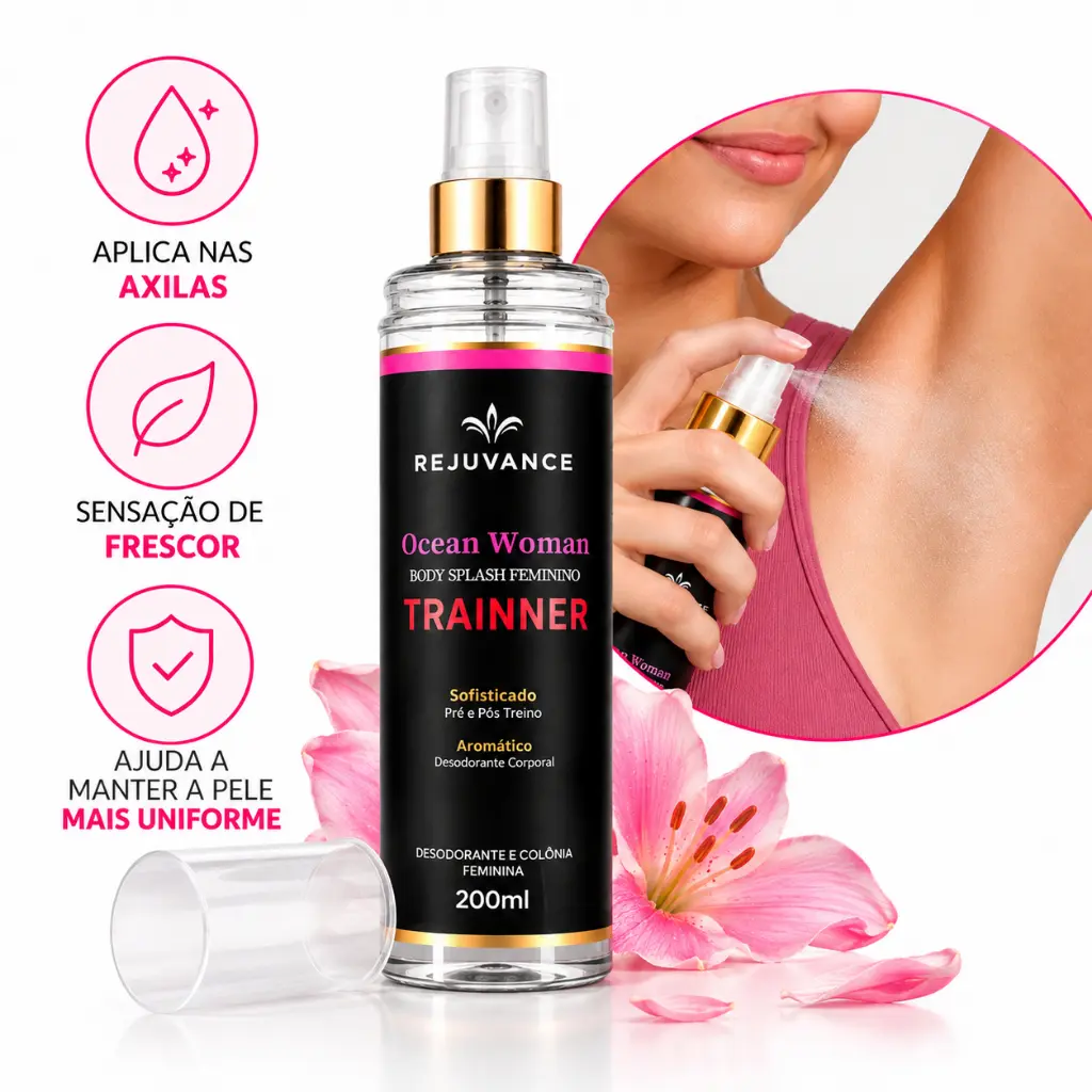 Body Splash Feminino Action Woman Pre e Pós Treino Academia Corrida Rejuvance 200ml