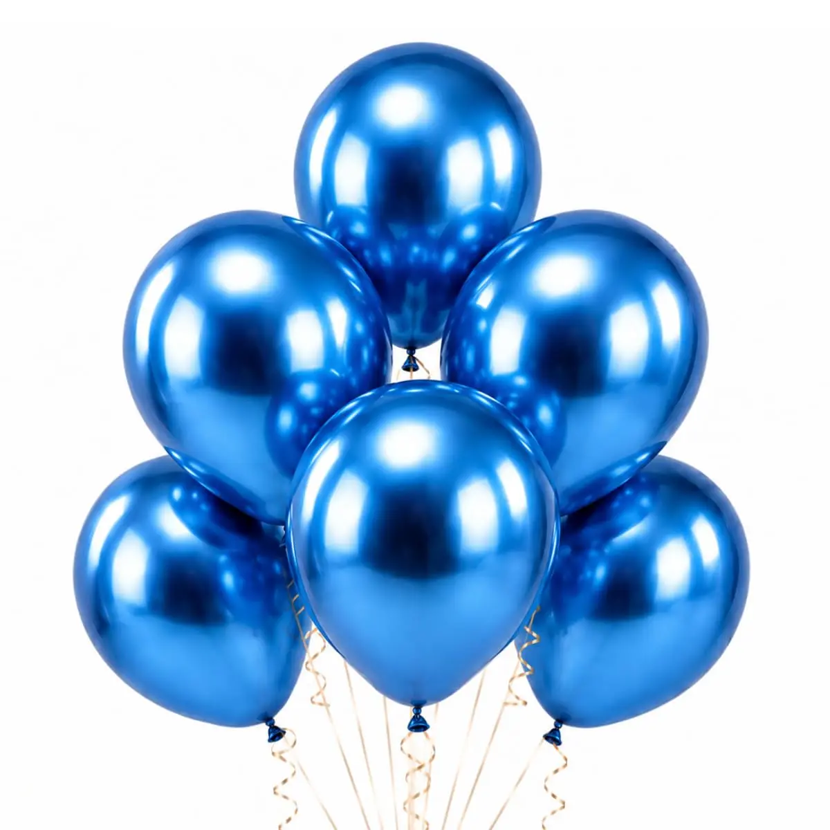 Balão Látex Cromado 10 Pol Metalizado Kit 50 Unidades Azul | Material resistente, maior durabilidade no uso