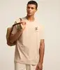 Camiseta em Algodão com Estampa Tropical Bege - 1
