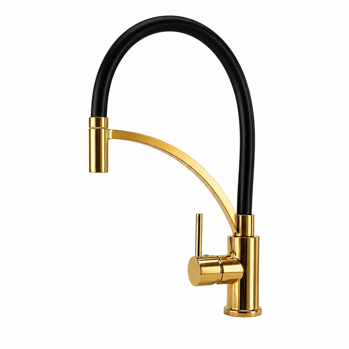 Heemli Torneira Cozinha Bica Flexível Pia Água Quente e Fria | Torneira Gourmet para cozinha, misturador de mesa, tubo móvel flexível, indicada para pia e acabamento dourado moderno