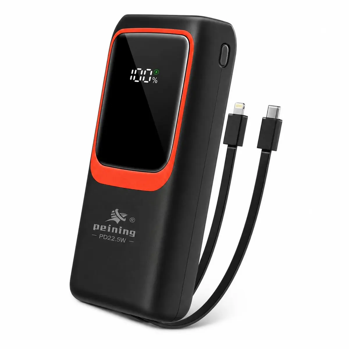 Carregador Portátil Power Bank 20000mAh Turbo 22,5W Preto | Carregamento Rápido PD, Visor LED, 2 Saídas USB, Android e iOS, Compacto e Portátil