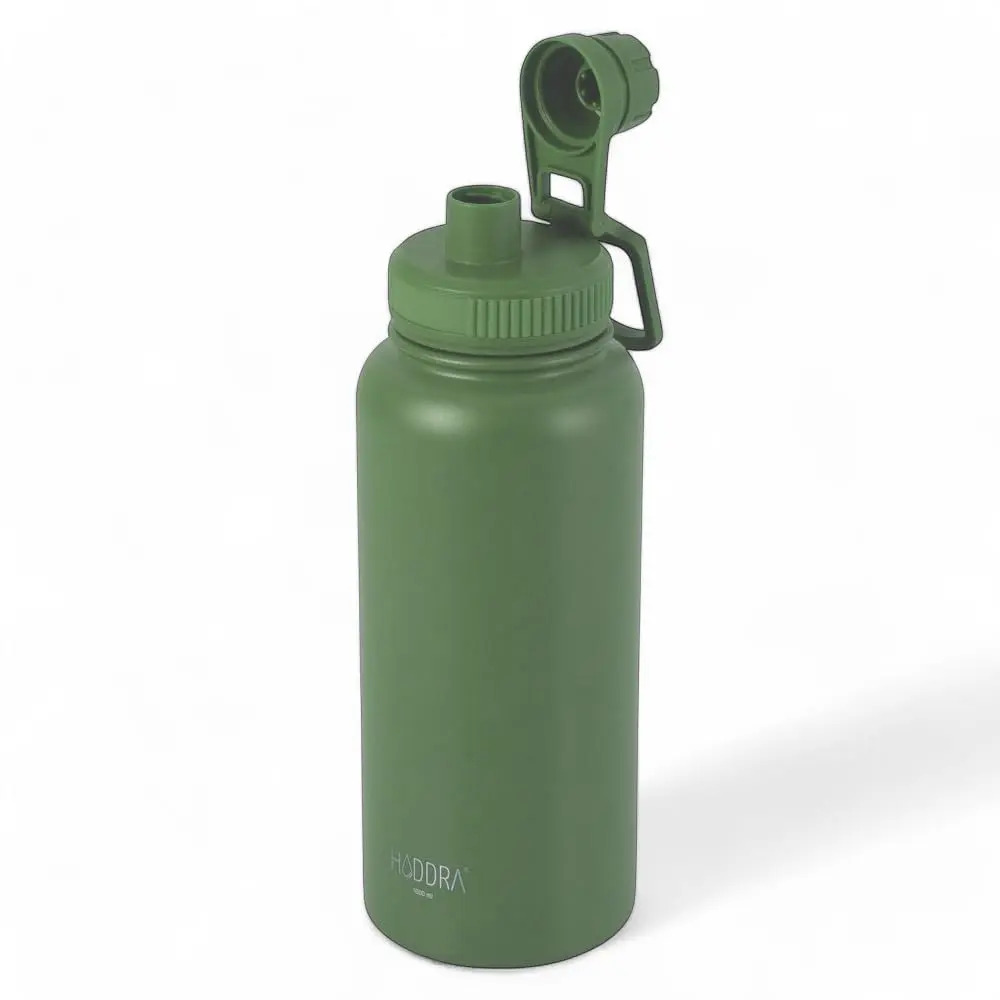 HIDDRA - Garrafa Térmica INOX 1000ml – Parede Dupla a vácuo, Livre de BPA, Mantém 6h Quente / 14h Frio, Tampa Vedada Com Alça VERDE ESCURO