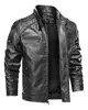 Jaqueta De Couro Masculina Slim Forrada - 1