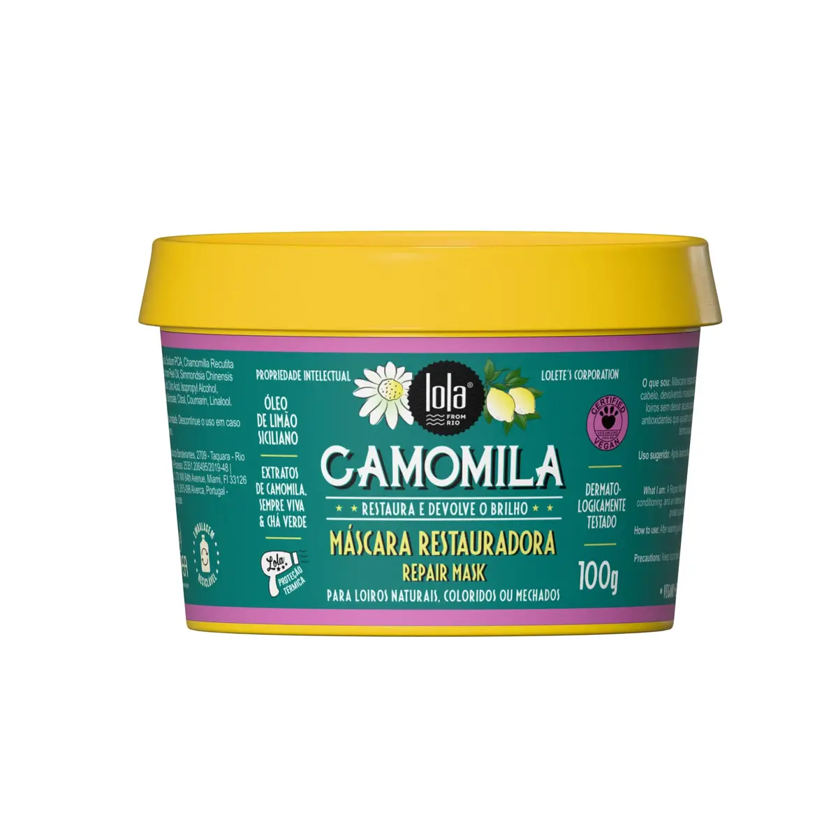 Máscara Restauradora Lola Cosmetics Camomila 100 g