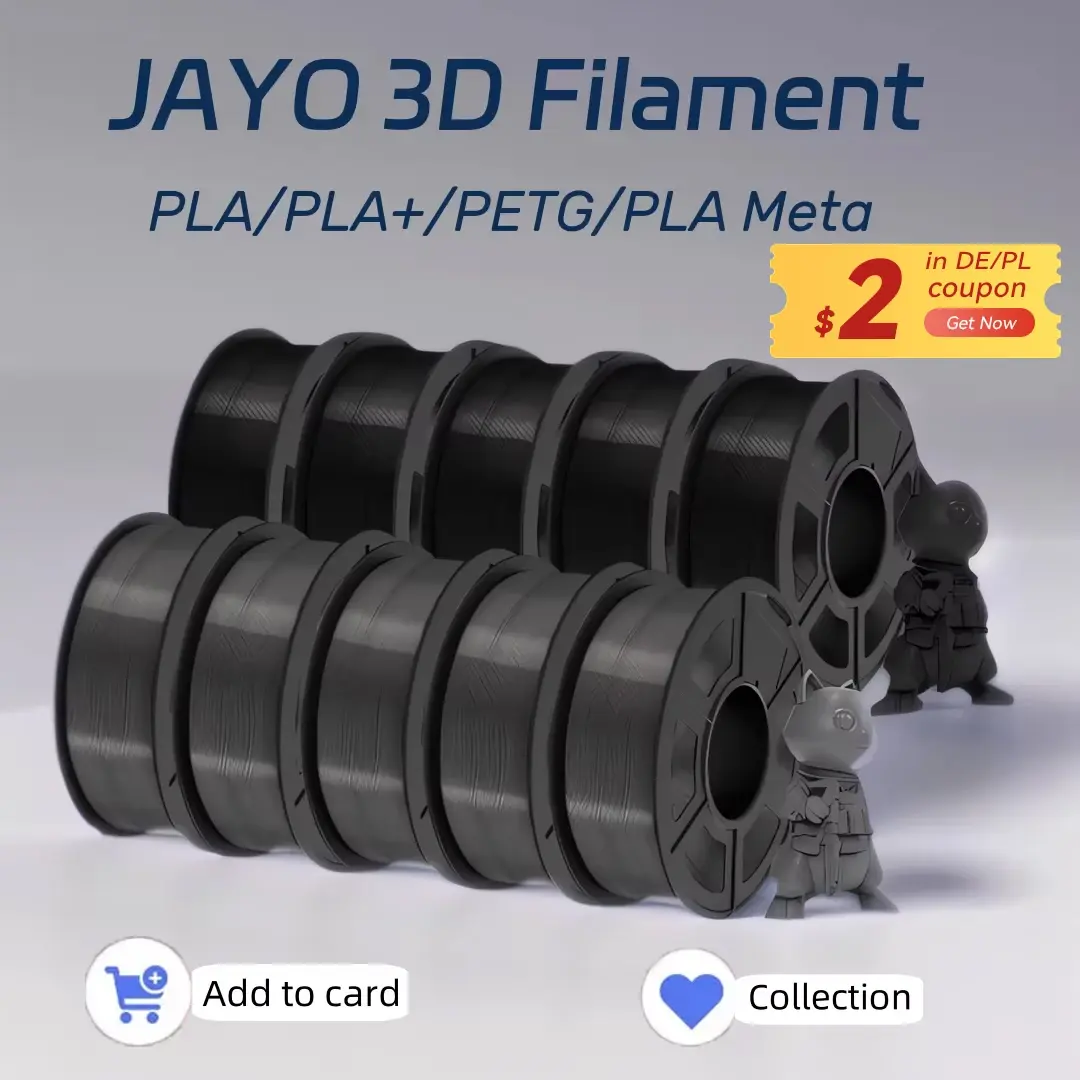 Filamento JAYO para Impressora 3D PLA/PLA Meta/PETG/PLA PLUS/PLA Fosco 1.75mm 9/10 Rolos Materiais de Impressão 3D para Impressora 3D e Caneta 3D
