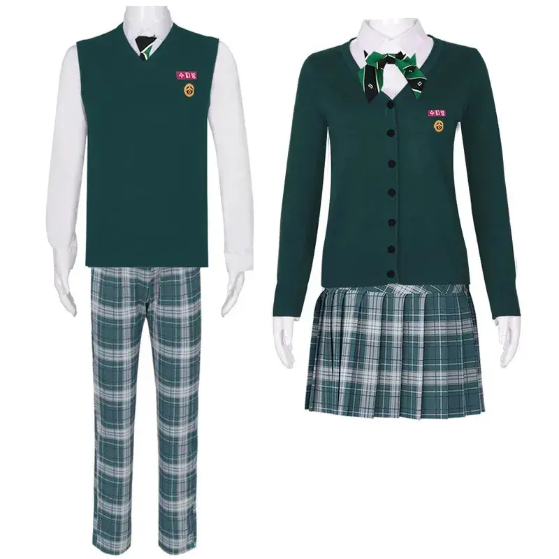 Fantasias de Cosplay All of Us Are Dead para Mulheres, Uniforme da Escola JK Hyosan, Camisa, Saia, Calças, Trajes de Casal para Halloween