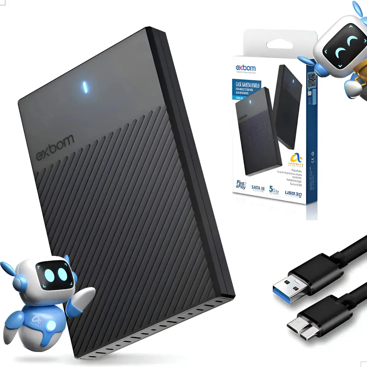 Hd Externo 500gb Portátil Usb 3.0 Para Notebook Ps4 Ps5 Xbox One E Series Ideal Para Games E Dados Compatível Com Consoles E Pc Preto