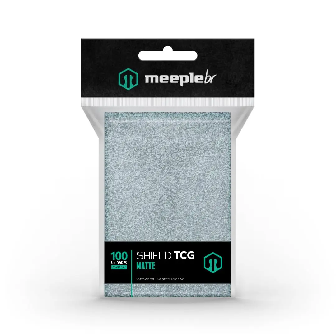 MeepleBR, Shield TCG Matte - Prata, Plástico para Proteção de Cartas - 1