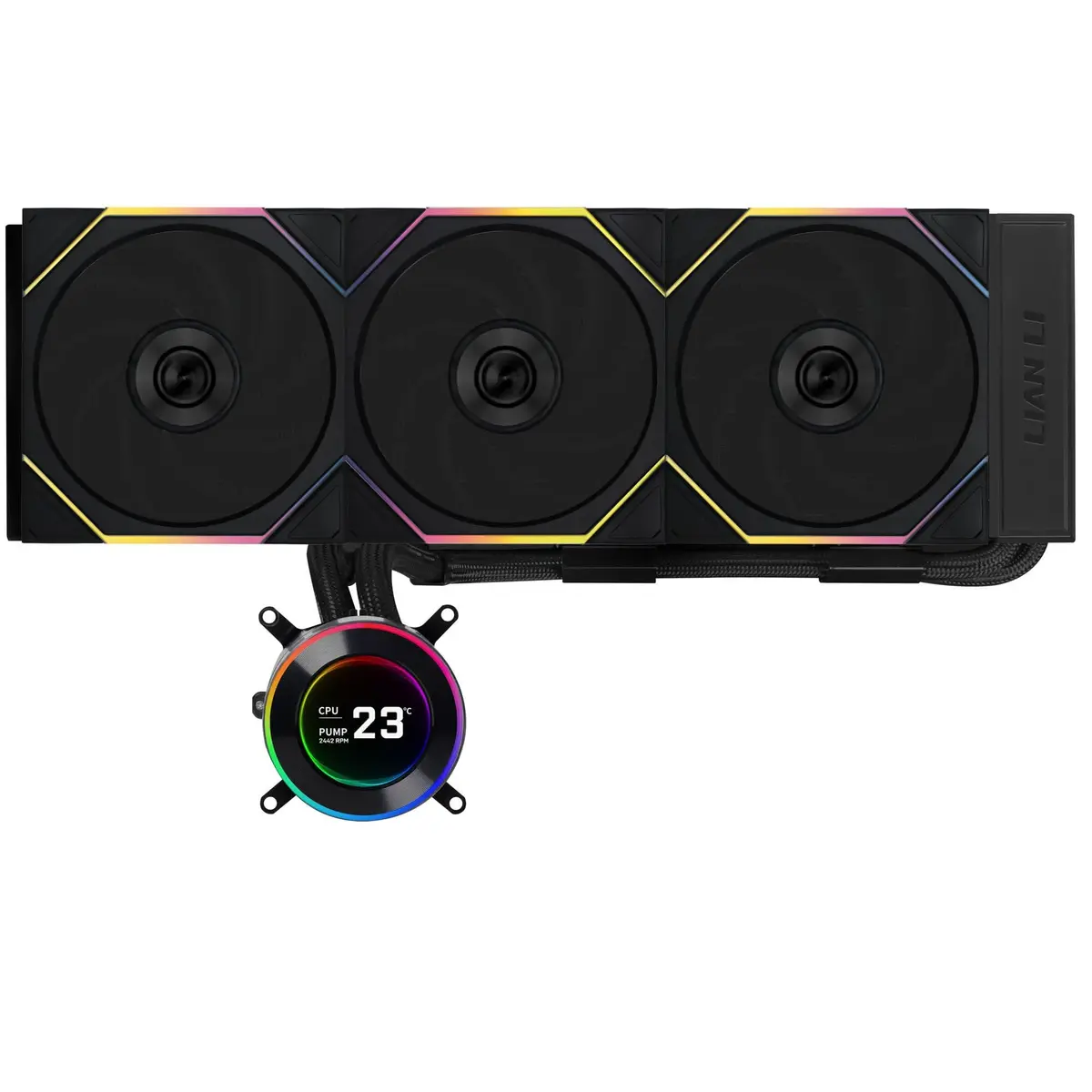 Lian Li Water Cooler Hydroshift II LDC-C 360TL 360mm c/ Tela IPS RGB Unifans TL Compatível c/ Intel LGA 1700/1851 e AMD AM4/AM5 Preto - GHS2LCD36TB