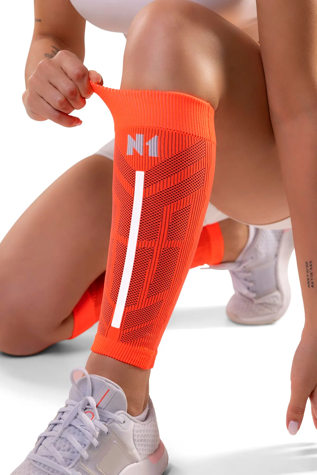 N1 Sport Protetor de Panturrilha Lux Laranja P