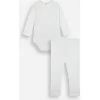 conjunto infantil body e calça de algodão off white