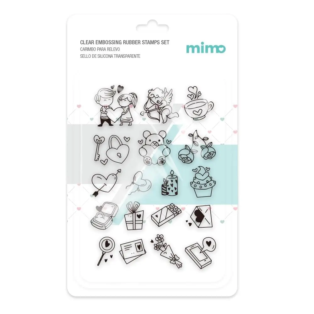 Mimo – Carimbo para Relevo - Romântico – 11x16cm – Alta Precisão, Lavável e Ideal para Scrapbook e Artesanato - 1