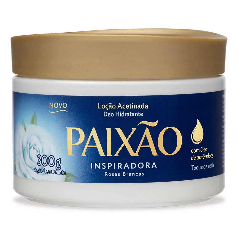 Paixão Loção Hidratante Acetinada Inspiradoras Rosas Brancas Com Ação Desodorante 300G