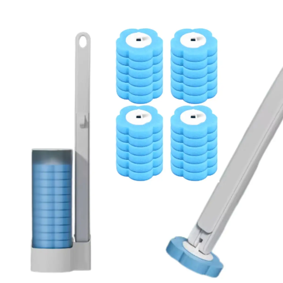 Escova de Limpeza Sanitária 24 Refis Descartáveis Design Ergonômico Limpeza Profunda Sem Danos ao Esmalte Refil Descartável - 1