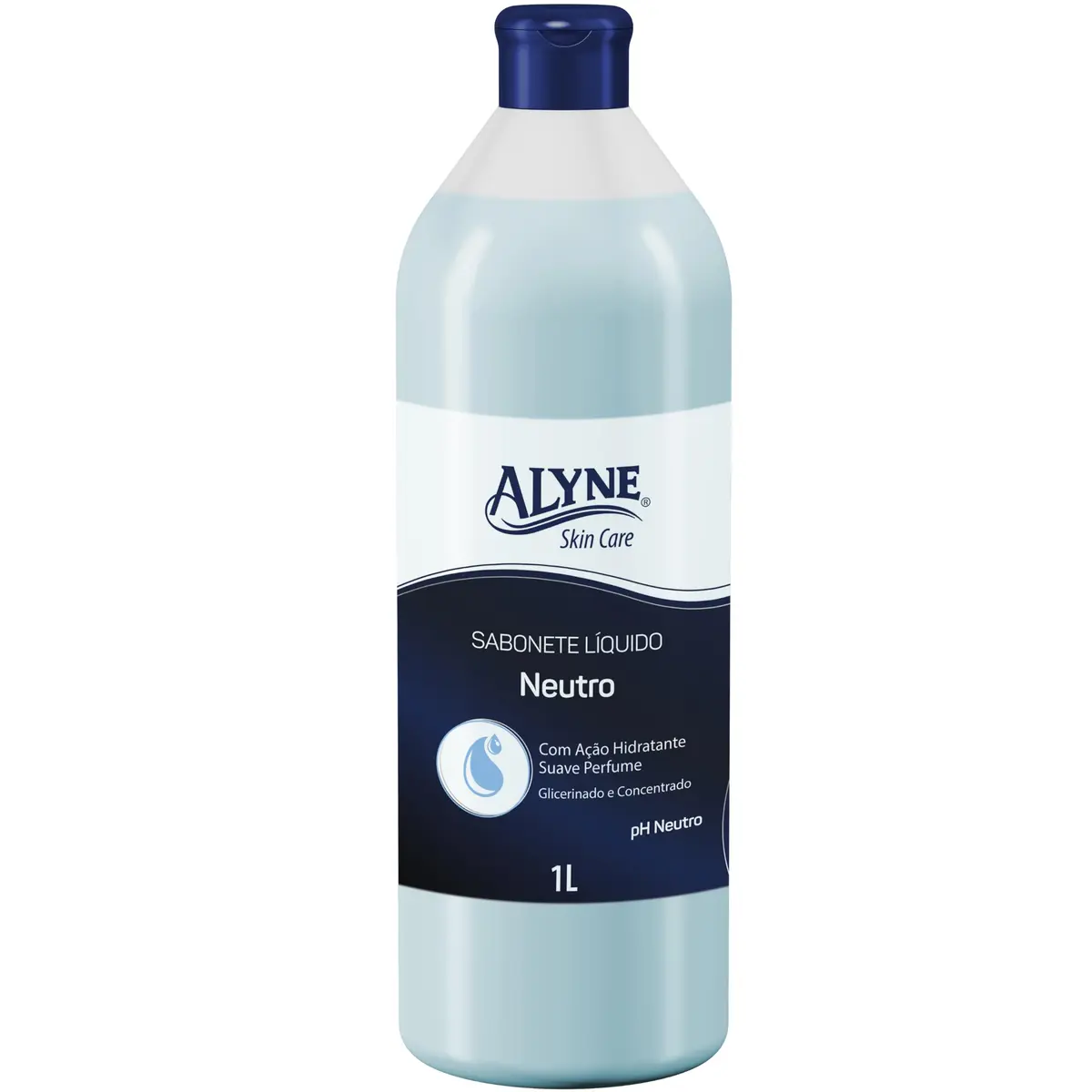 Sabonete Líquido, Alyne, Skin Care, Neutro, 1L, Azul | Sem fragrância intensa, para uso diário em todo o corpo, ideal para todos os tipos de pele, inclusive as sensíveis