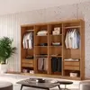 Closet Casal Hera Gold 4 gavetas e 8 prateleiras MDF Rufato - Marrom - 1