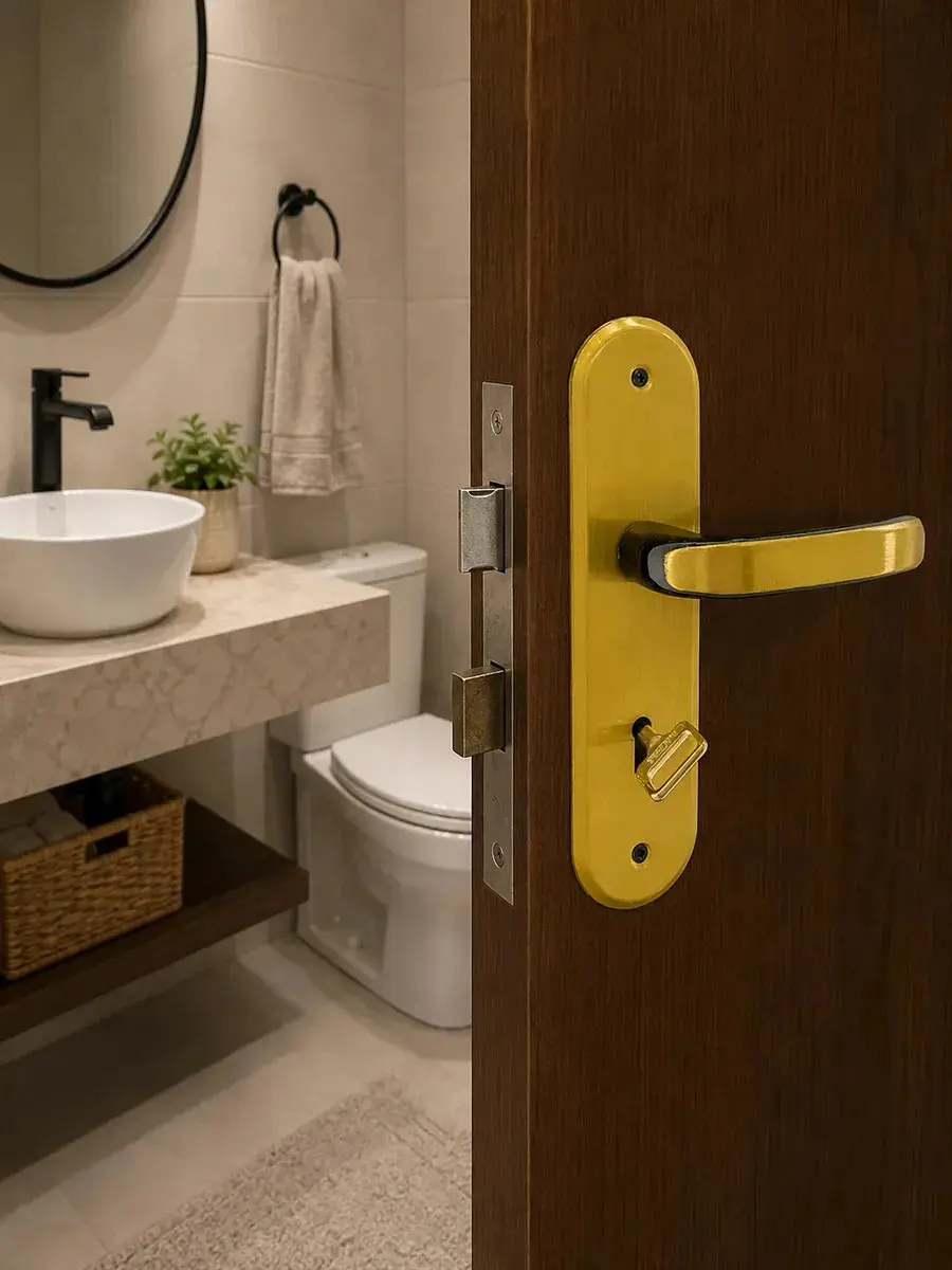 Fechadura MGM Stilo Interna Porta Quarto Bronze com Maçaneta e Chaves thumbnail 7