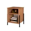 Mesa de Cabeceira Viena New Marrom Claro e Preta – Cor Branco - 1