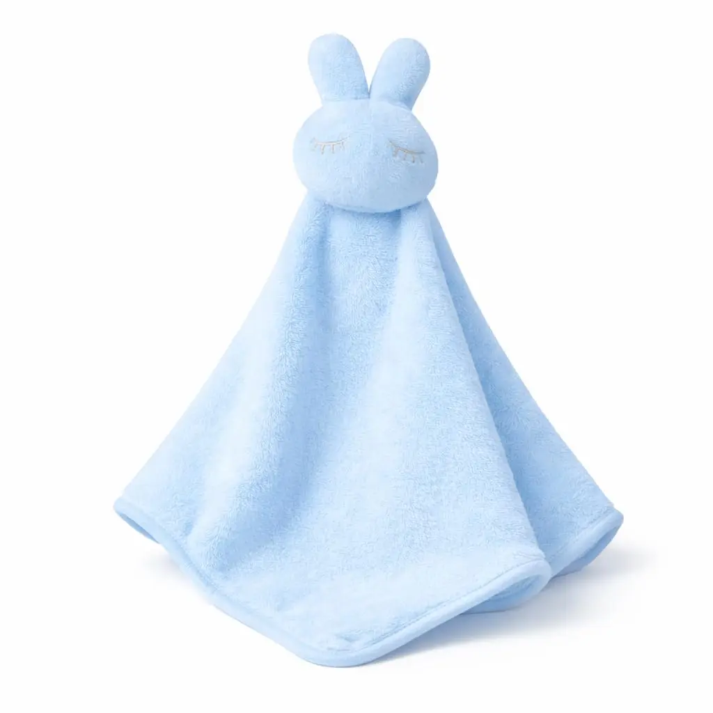 Naninha Premium para Bebê Plush Coelho Azul 30x30 | Antialérgica, Paninho de Conforto com Pelúcia Macia, Para Sono do Bebê, Para Berço Carrinho e Enxoval de Recém-Nascido