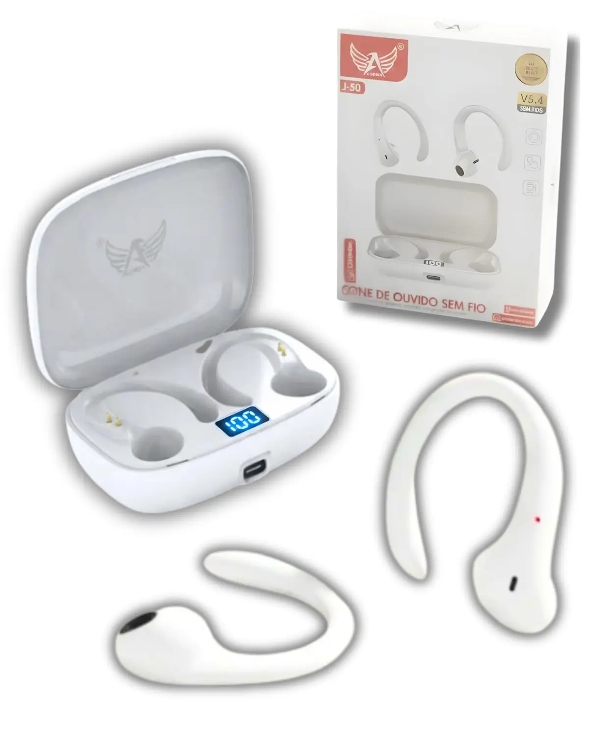 Fone de Ouvido, Bluetooth 5.4, 12h de Bateria, Com Microfone Embutido. Design Elegante e Ergonômico. Ideal para Ouvir Musica, Podcasts e Videogame. IPhone e Android