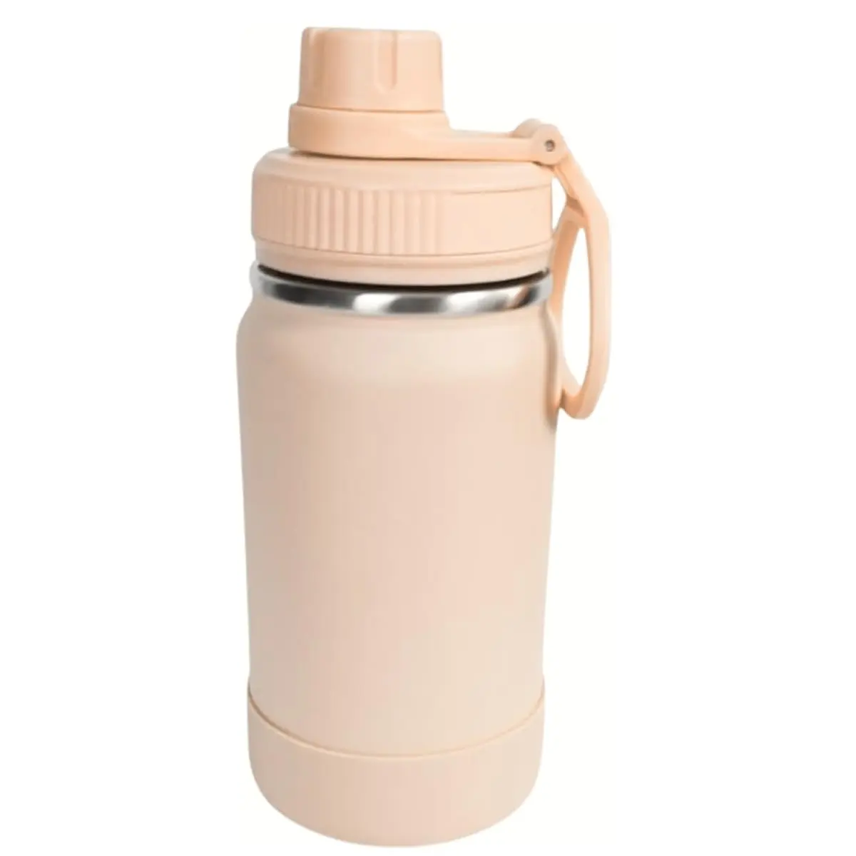 Garrafa Térmica Sport 350 ml em Aço Inoxidável base de Silicone tampa rosqueável Portátil Academia Escola Trabalho e Dia a Dia acompanha 3 clip para fechar alimentos - YASDA (NUDE)