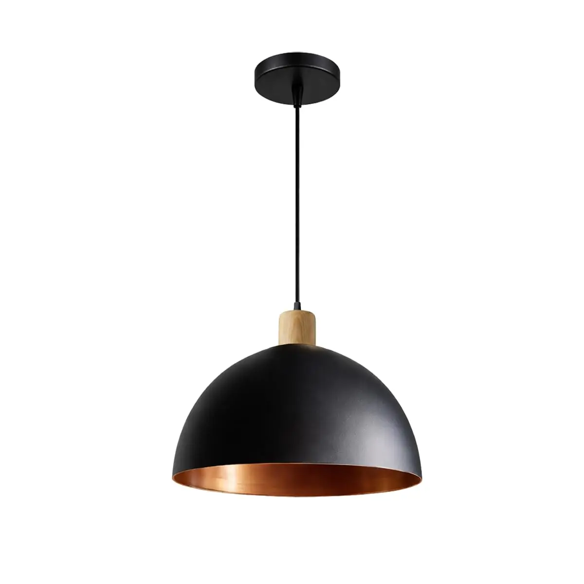 Lustre Pendente Mel Luminária De Teto Moderna Alumínio Sala Quarto Cozinha Decoração Preto e Cobre - Bivolt