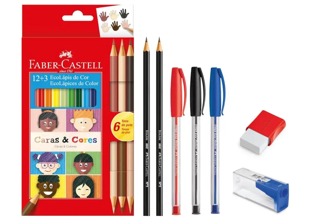 Kit Faber-Castell Clássicos 22 Peças | Edição Limitada | Kit completo para escola e para presentear