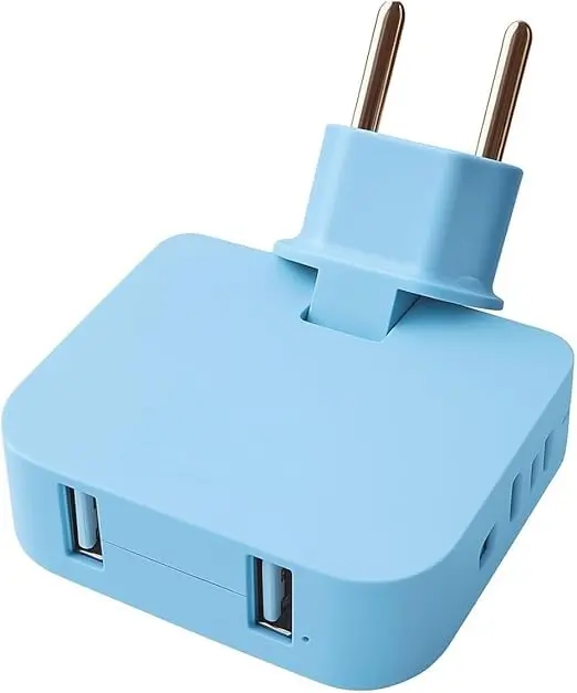 Adaptador de Tomada Universal 4 em 1 com USB-A, 16A 250V 4000W (AZUL)