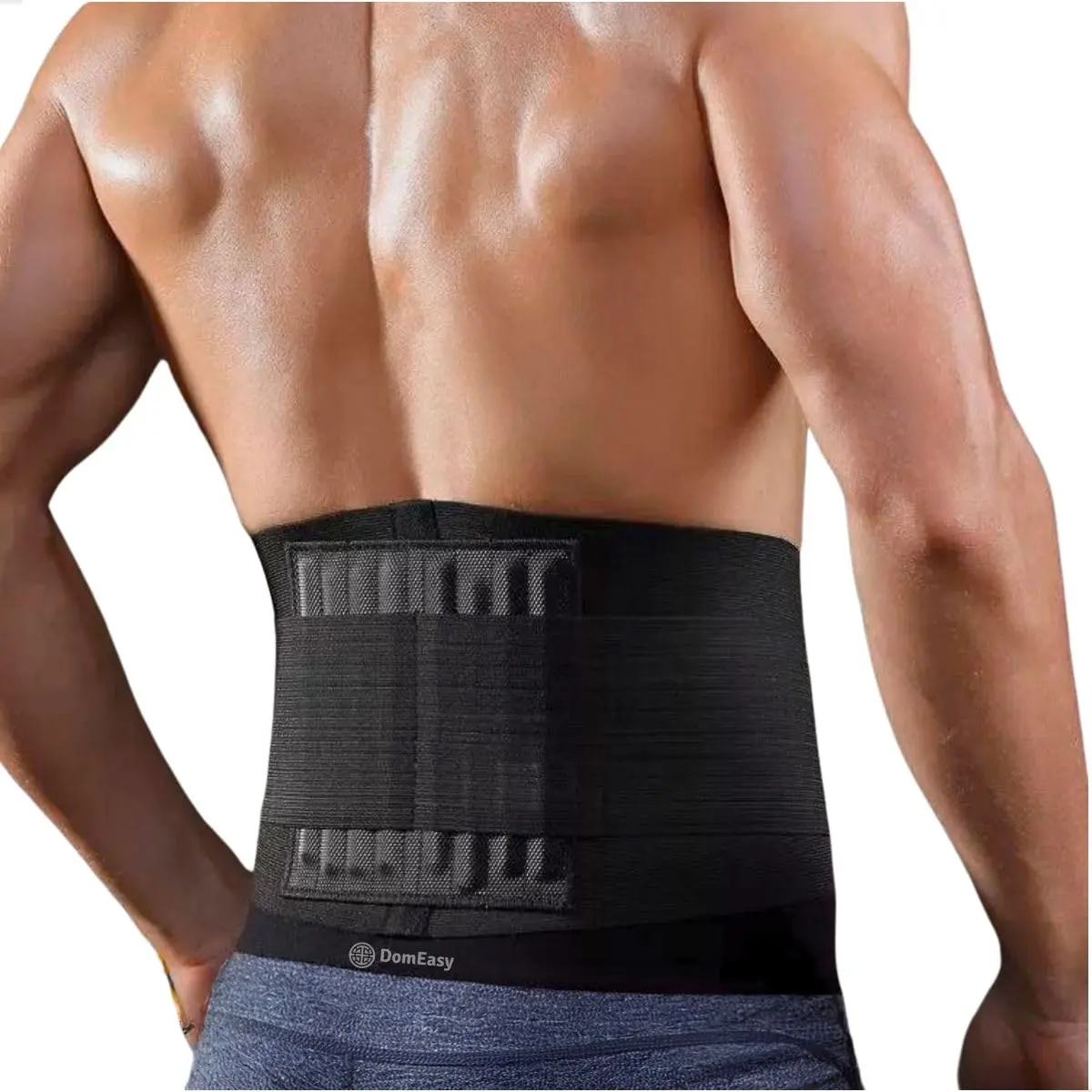 DOMEASY Cinta Lombar Ergonomica Proteção e Suporte Lombar e Coluna com Hastes Flexíveis e Fecho Duplo M - 1