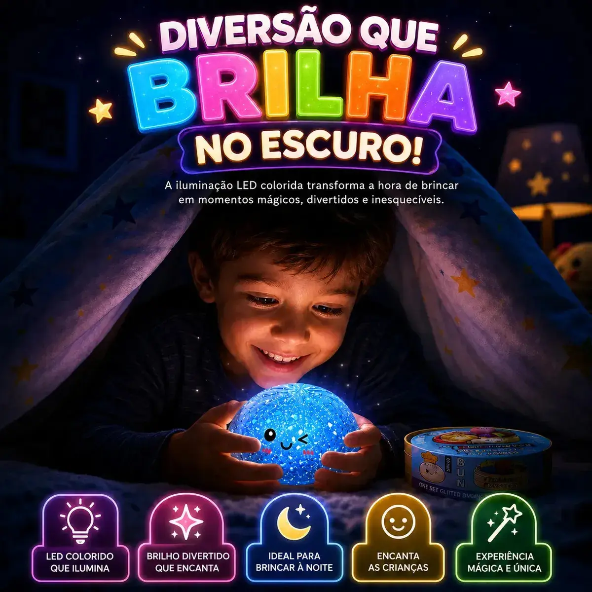 Brinquedo de Apertar Sensorial com Luz LED Popsy Pisca Pisca Com Bolinha Orbeez thumbnail 3