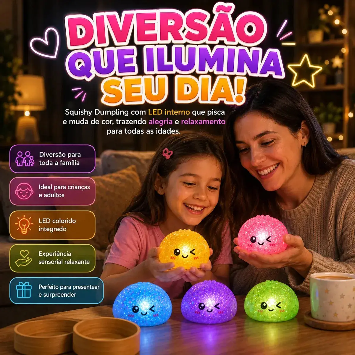 Brinquedo de Apertar Sensorial com Luz LED Popsy Pisca Pisca Com Bolinha Orbeez thumbnail 5