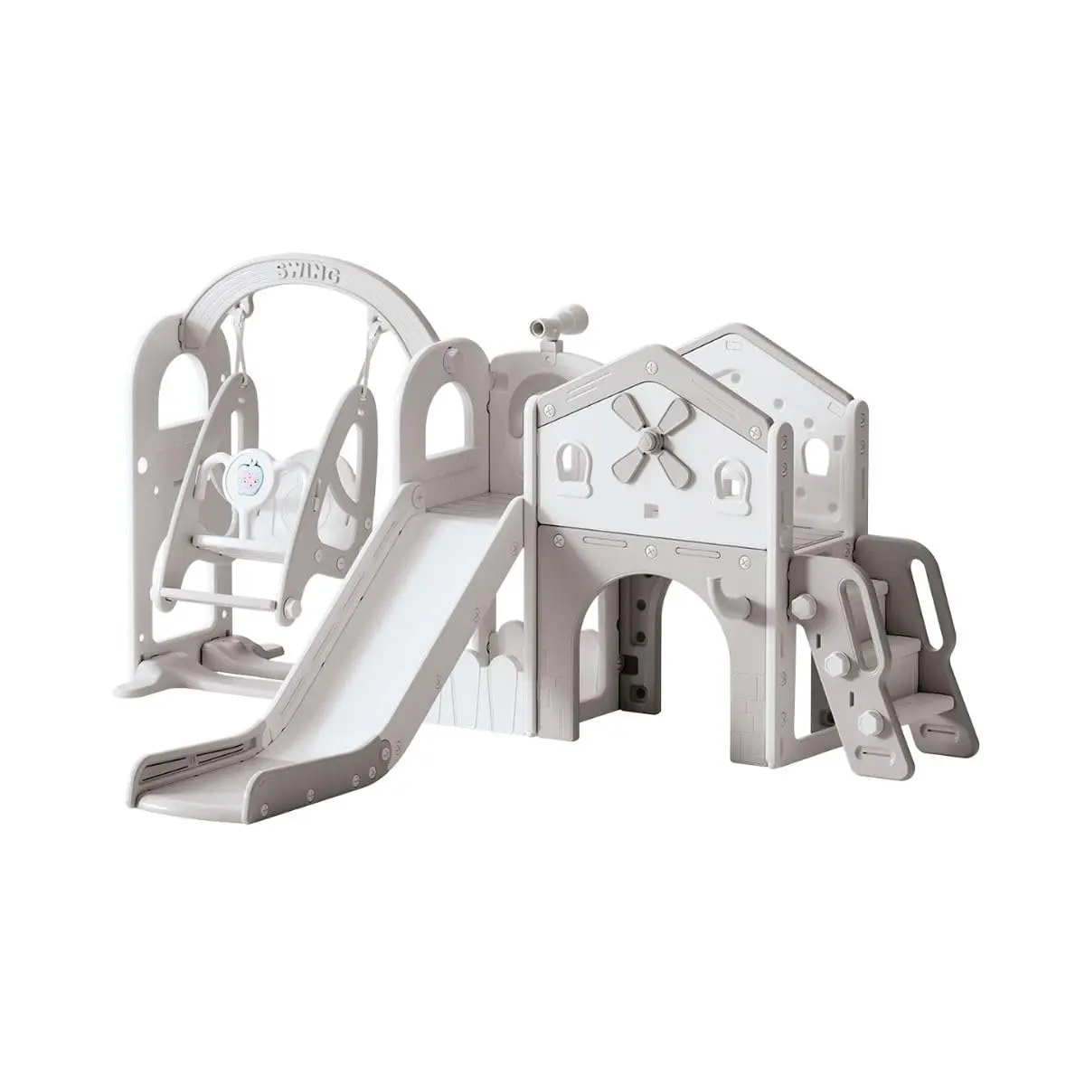 Playground Infantil Parque Completo Balanço Casinha Escorregador Escada Adventure Maxi Toys (Cinza)