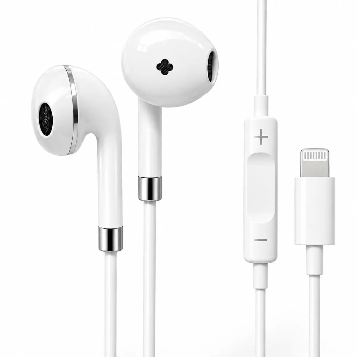Fone de Ouvido com Fio Compatível iPhone Lightning iOS | Compatível iPhone 14/13/12/11/XR/XS/X/SE, Microfone Integrado, Controle de Volume, Som Estéreo HD Intra-Auricular, Anti Ruído - 1