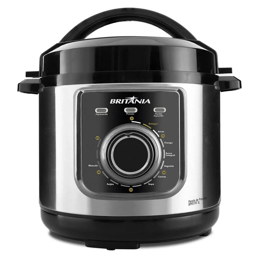 Britânia Panela de pressão Multifuncional BPP01PI, 220v 3 litros Aço inoxidável - 1