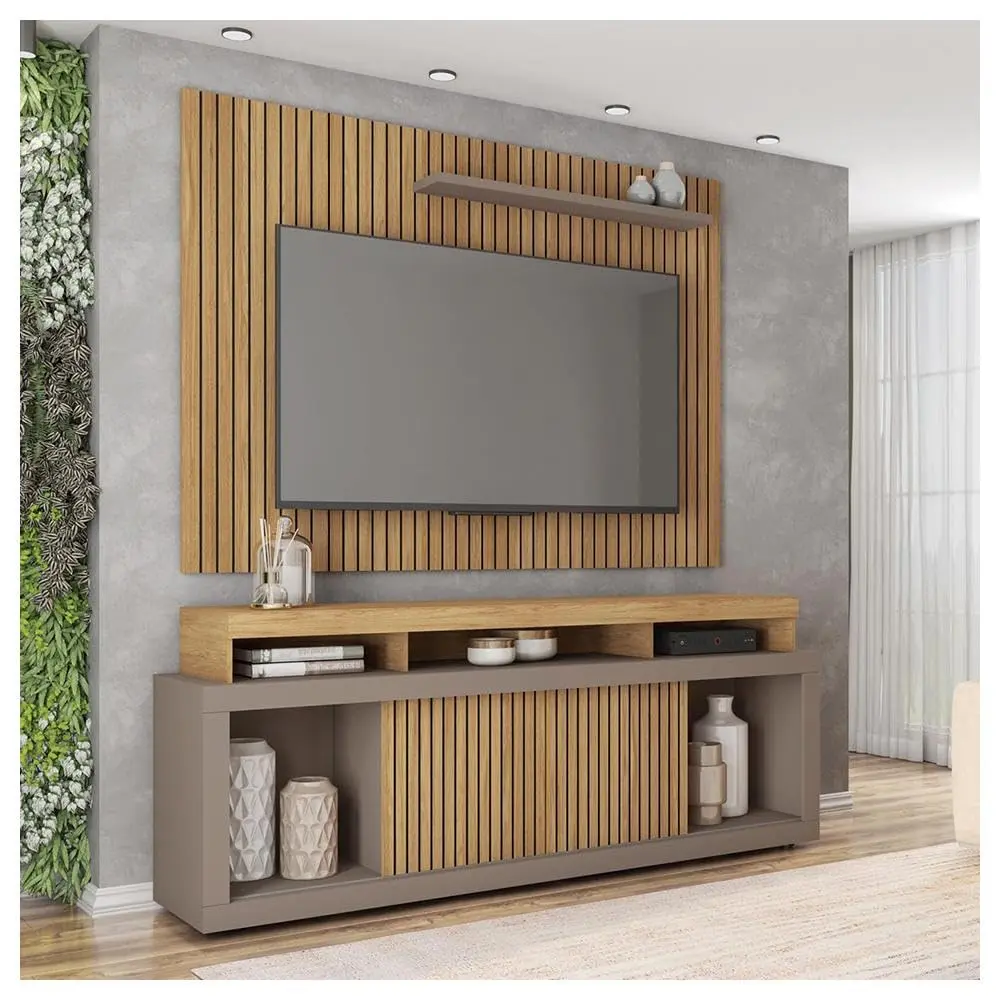 Rack E Painel Para Tv até 70 Polegadas Marrom Aegon Caemmun