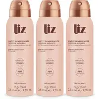 Combo Liz: Desodorante Antitranspirante Aerossol 75g (3 unidades)