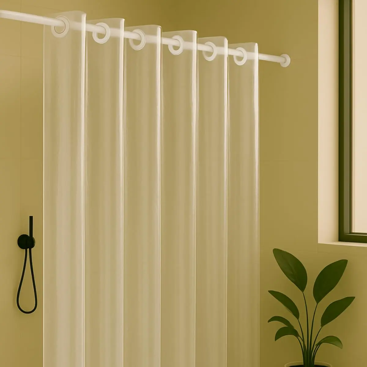 Cortina Transparente Impermeável Antimofo para Box Banheiro Apartamento Casa 1,38 X 1,80m - 1
