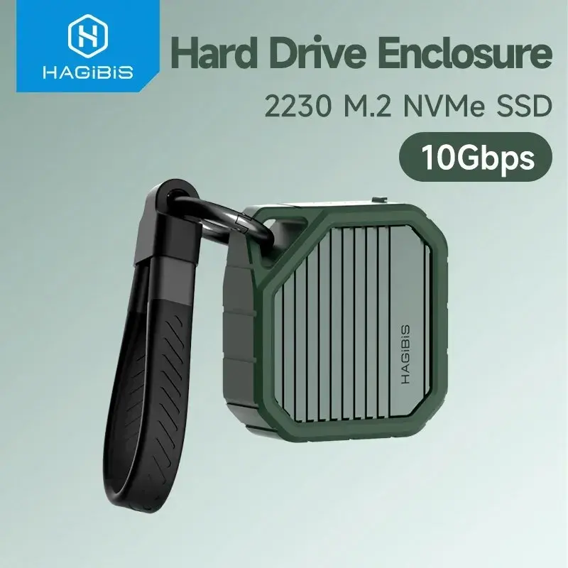 Hagibis 2230 M.2 NVMe SSD Gabinete USB 3.2 Gen 2 10Gbps para NVMe PCI-E M.2 SSD Caso SSD externo para laptop iPhone 16 Pro iPad