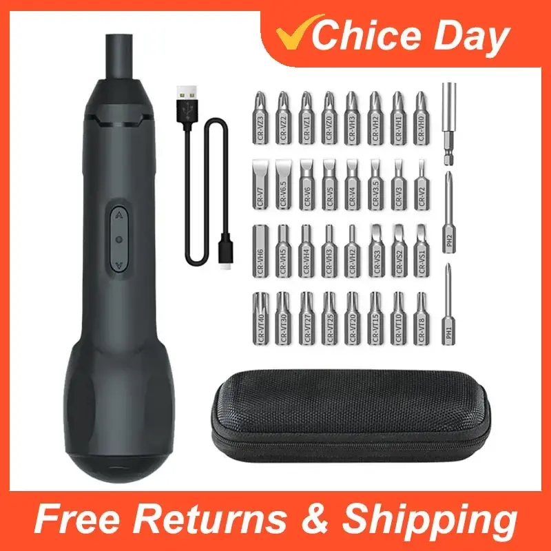 Kit de chave de fenda elétrica sem fio Xiaomi - modo duplo automático/manual recarregável de 3,6 V com 12 bits para eletrônicos de precisão/automático R